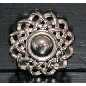 Vintage Givenchy Paris New York Stamped Silver Tone Infinity Knot Brooch